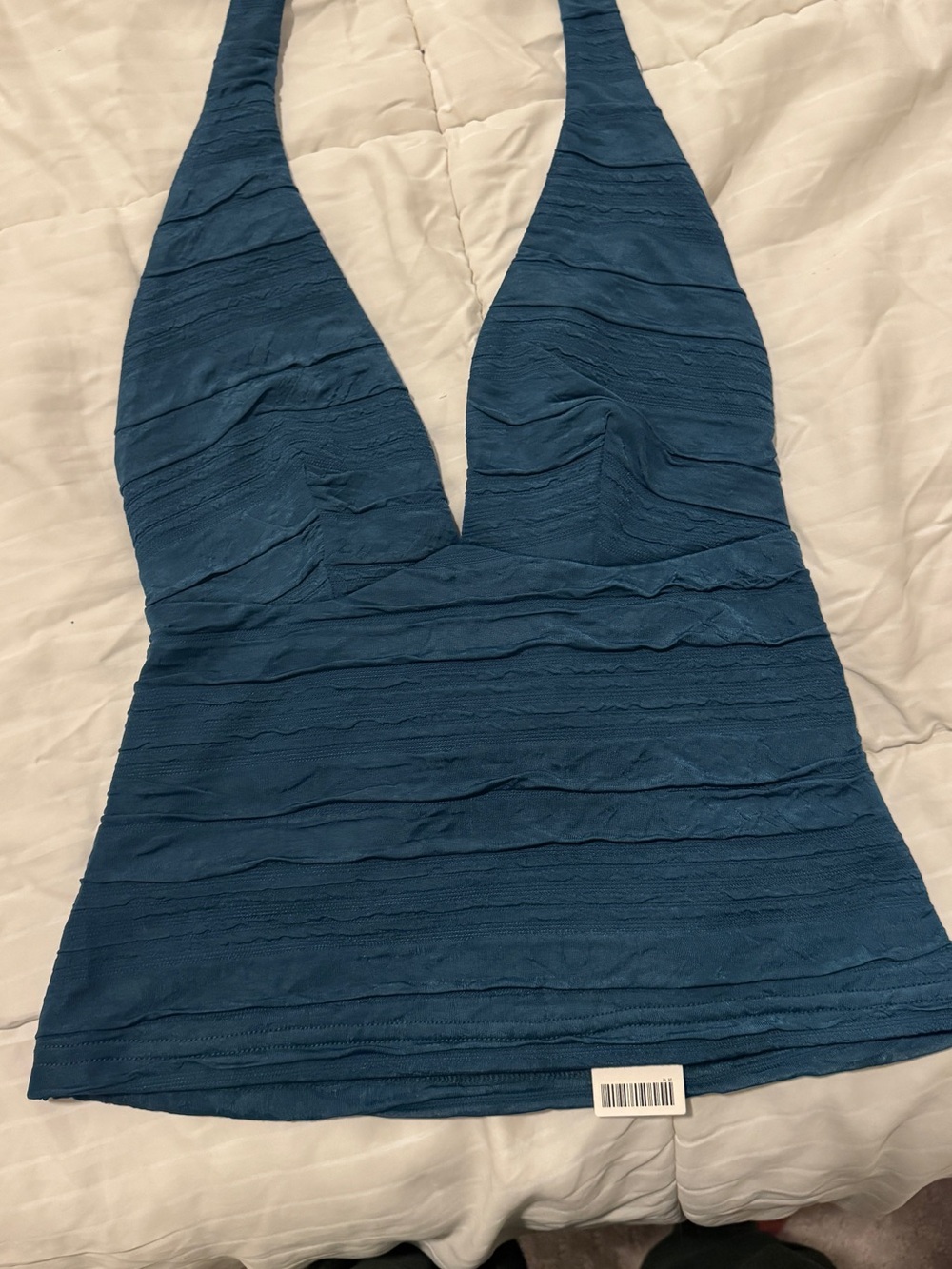Urban Outfitters Teal Plunging V-Neck Tank Top